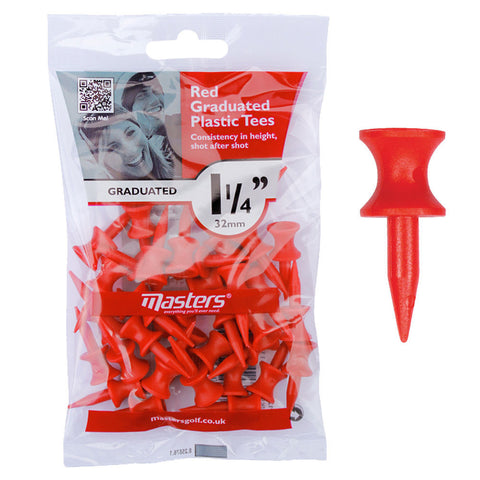Masters Red Graduated Plastic Tees